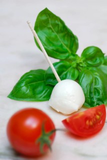 Mozzarella ball and tomato, tomato