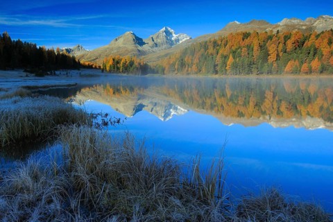 Lej da Staz, Upper Engadine, Grisons, Switzerland, Europe