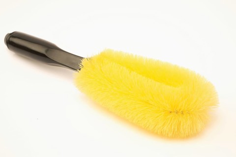 Household item, yellow brush, dishwashing brush, for glasses and bottles