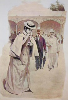 Elegant Woman Walking on the Spa, Promenade, 1880, Germany, Historic, digitally restored