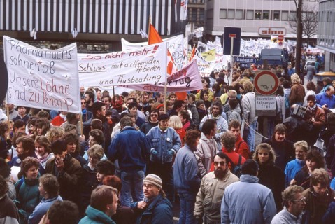Ruhr area. DGB demonstration against unemployment and social cuts. ca 1982-4