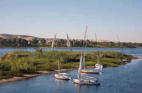 Feluccas, excursion boats on the Nile, Egypt, Africa