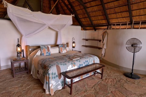 Chalet of the Nkwali Lodge, Mfuwe, South Luangwa National Park, Zambia, Africa