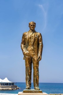 Statue of Kemal Atatürk on the promenade in Kyrenia or Girne, Turkish Republic of Northern Cyprus