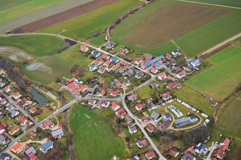 Aerial view of the area around Neumarkt in der Oberpfalz, Bavaria, Germany, Europe
