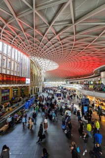 Ticket hall of King's Cross Station in London, Great Britain