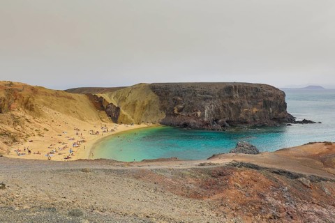 Papagayo Beach in Los Ajaches National Park, Lanzarote, Canary Islands, Spain, Europe