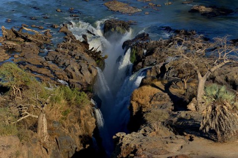Epupa Falls, waterfalls of the Kunene River on the Namibian-Angolan border, Kunene Region, Namibia,