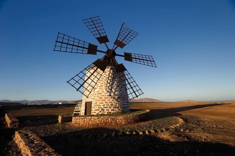 Fuerteventura, Canary Islands, Windmill in Tefia, Spain, Europe