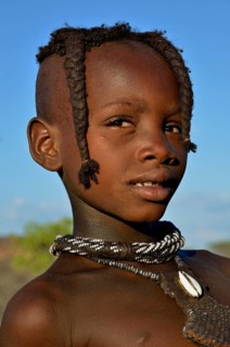 Himba girl, portrait, Omohanja, Kaokoland, Kunene, Namibia, Africa