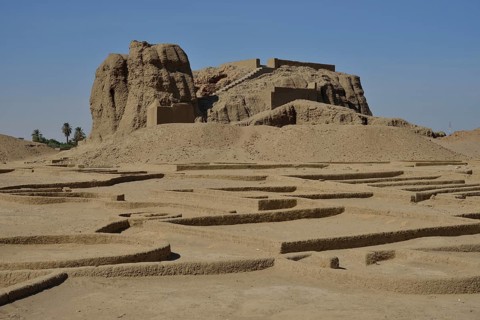 Deffufa, 19-meter-high brick building, ancient city of Kerma, Northern state, Nubia, Nile Valley,