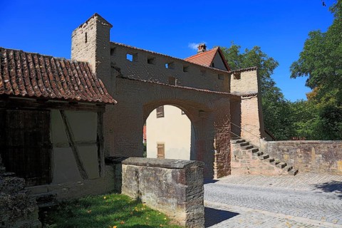 The Mainbernheim Gate, double gate complex, Iphofen, district of Kitzingen, Lower Franconia,