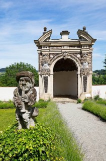 Paradise Garden with Garden Grotto, Neuburg am Inn Castle, Neuburg am Inn, Lower Bavaria, Bavaria,