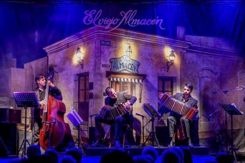Tango musicians at the tango club El Viejo Almacén, San Telmo, Buenos Aires, Argentina, South