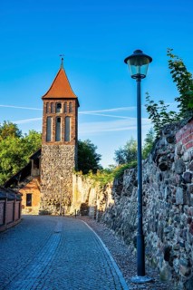Mäuseturm on city wall, Jüterbog, Brandenburg, Germany, Europe