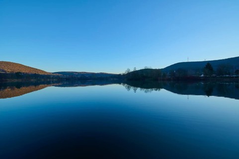 Lake in the morning, Freudenberg am Main, Untermain, Spessart, Odenwald, Franconia,