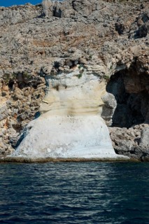 Face of Poseidon rock formation near Stegna, Rhodes, Dodecanese, Greece, Europe