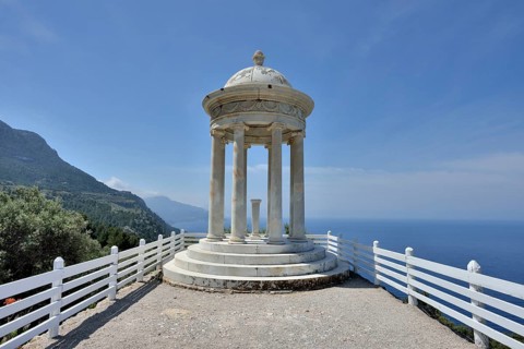 Ionic temple on the estate Son Marroig, the former residence of Ludwig Salvator, near Deia,