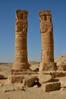 Columns, Temple of Hathor, Gebel Barkal, Karima, Northern state, Nubia, Sudan, Africa