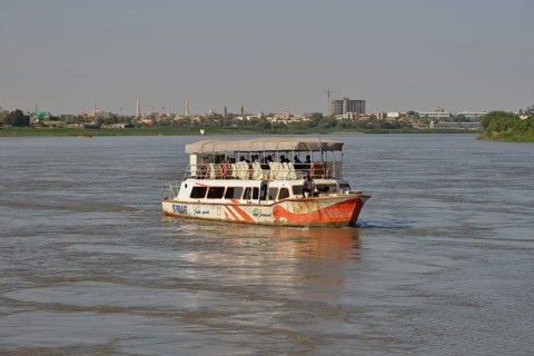Sightseeing boat on the Nile, Kharthoum, Sudan, Africa