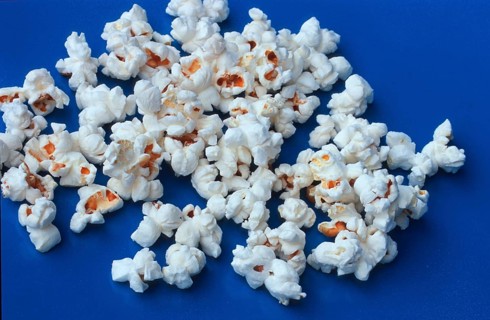 Popcorn spilling out of a bowl