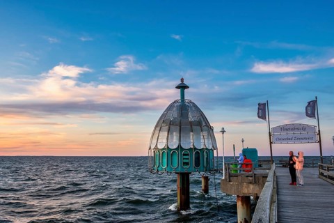 Diving gondola Zinnowitz, Usedom Island, Mecklenburg-Western Pomerania, Germany, Europe