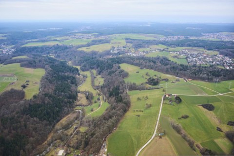 Aerial view of the area around Neumarkt in der Oberpfalz, Bavaria, Germany, Europe