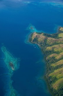 Aerial of Vanua Levu, Fiji, South Pacific, Oceania
