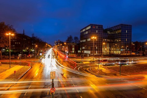 Bundesstrasse B224, Alfredstrasse, in Essen Rüttenscheid, evening rush hour traffic, this area