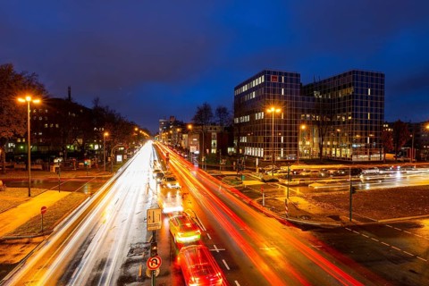 Bundesstrasse B224, Alfredstrasse, in Essen Rüttenscheid, evening rush hour traffic, this area