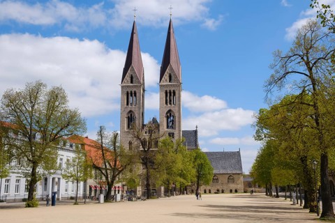 St. Stephanus and Sixtus Cathedral, Domplatz, Halberstadt, Harz Mountains, Saxony-Anhalt, Germany,