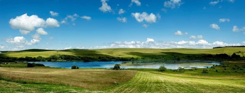Lake of La Godivelle (lac d'en bas), plateau of Cezallier, Regional Nature Park of Volcans