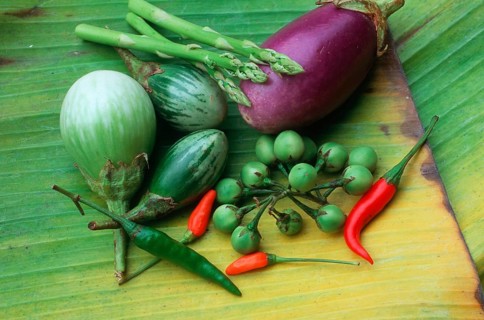 Asparagus, eggplant, chilli peppers, pepper, chilli peppers, chilli peppers