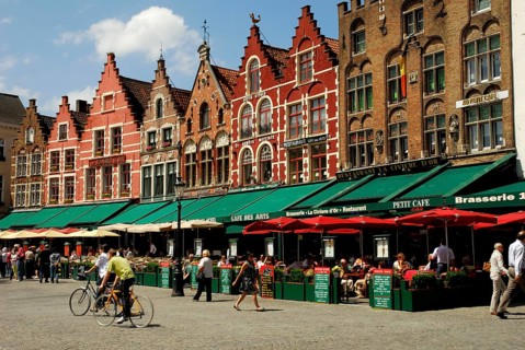 Guildhalls at the market place, Flanders, Guildhall, Bruges, West Flanders, Belgium, Europe