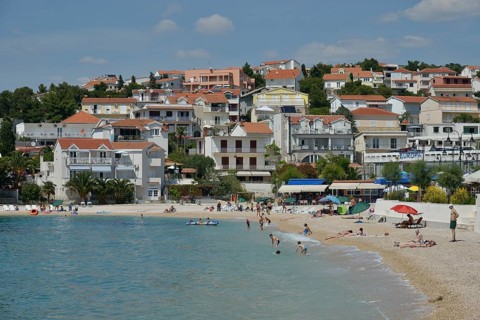 Beach, Adriatic Sea, Primosten, Sibenik-Knin County, Dalmatia, Croatia, Europe