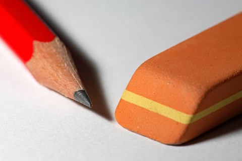 Pencil and eraser, pencil point
