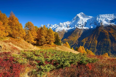 Bietschhorn, 3934m, Valais, Switzerland, Europe