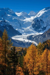 Morteratsch Glacier, Upper Engadine, Grisons, Switzerland, Europe