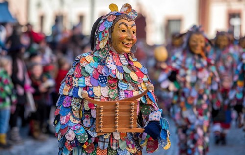 Spättlehansel on the carnival procession, Big Fasendumzug, Alemannic Fasnacht, Gengenbach,
