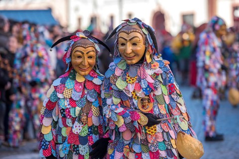 Spättlehansel on the carnival procession, Big Fasendumzug, Alemannic Fasnacht, Gengenbach,