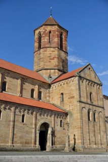 Romanesque parish church of St. Peter and Paul, Rosheim, Bas-Rhin, Alsace, France, Europe