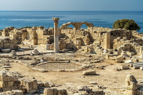 Ruins of the early Christian basilica of the ancient city of Kourion, Episkopi, Cyprus, Europe
