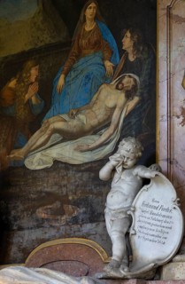 Crypt arcades, grave counters in the arcade of St. Sebastian's Cemetery, Church of St. Peter,