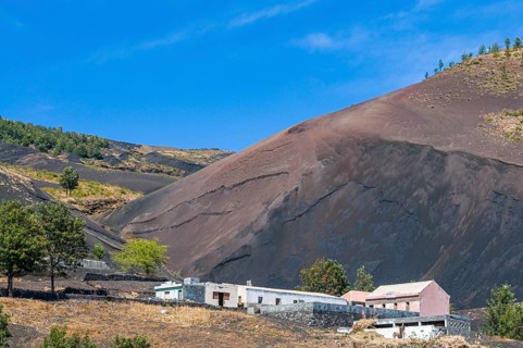 Buildings of a mountain village. Fogo. Cabo Verde. Africa