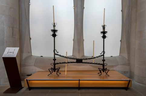 Candlestick in the interior of the Sagrada Family, Church of the Atonement of the Holy Family,