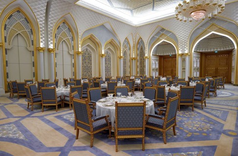 Dining Hall in Qasr Al Watan, Presidential Palace, Interior View, Abu Dhabi City, Emirate of Abu