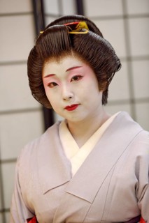 Geisha in traditional costume, portrait, Omori, Tokyo, Japan, Asia