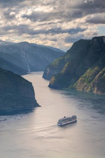 Cruise ship in the Sognefjord, Norway, Europe