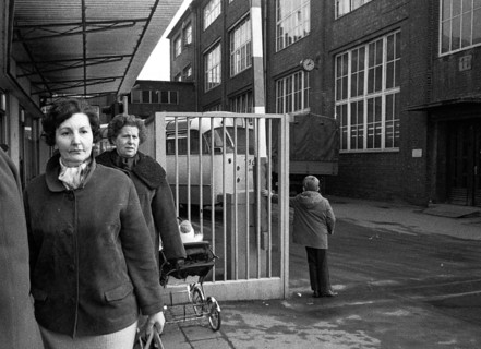 The bankruptcy of a company in Hohenlimburg, here during a shift change at Göcke & Sohn on 13. 1.