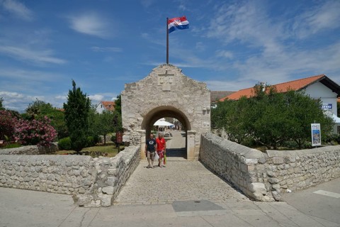 Historic city gate, Nin, Zadar County, Croatia, Europe